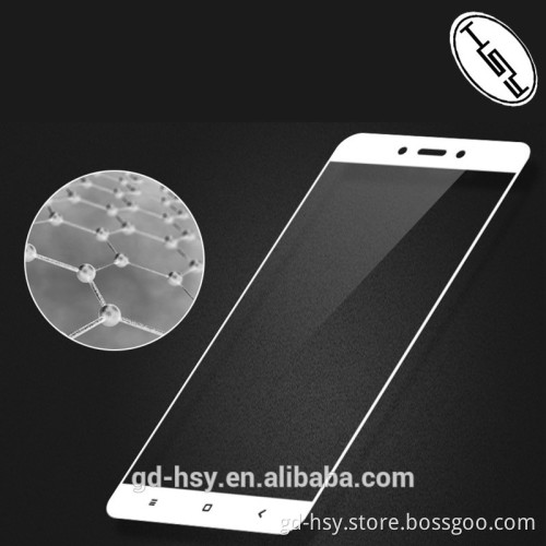 HUYSHE 0.3mm 9H silk printing manufacturer 2.5 full cover tempered glass screen protector for xiaomi redmi note4 screen guard